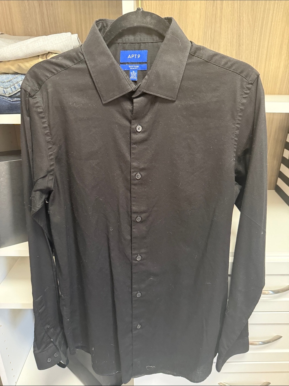 Apt. 9 Men's Black Long-Sleeve Dress Shirt